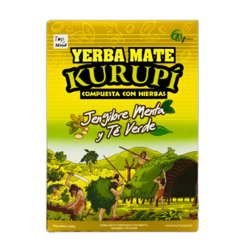 Yerba Mate Kurupí Jengibre, Menta y Té Verde